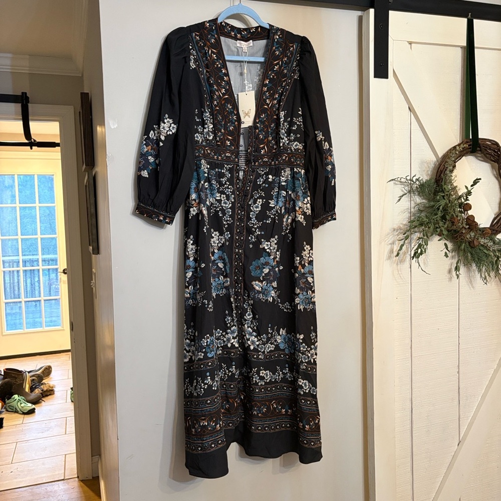 Super natural by secret mission Floral navy floral cotton Maxi Dress